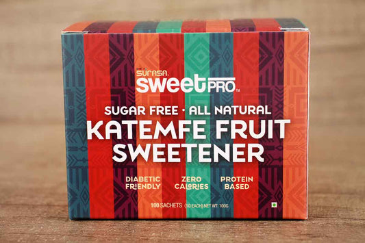 Surasa Sweetpro Sugar Free All Natural Katemfe Fruit Sweetner 100 Sachets 100 Gm