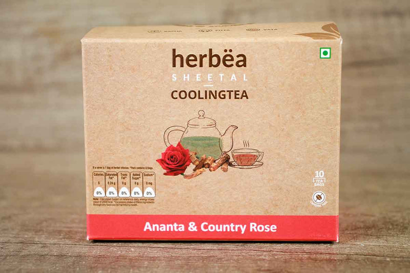 herbea sheetal cooling ananta and country rose tea 10 sachets 15