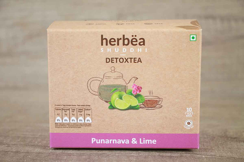 herbea shuddhi detox punarnava and lime tea 10 sachets 15