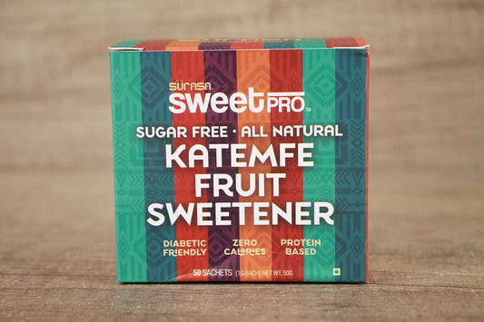 Surasa Sweetpro Sugar Free All Natural Katemfe Fruit Sweetner 50 Sachets 50 Gm