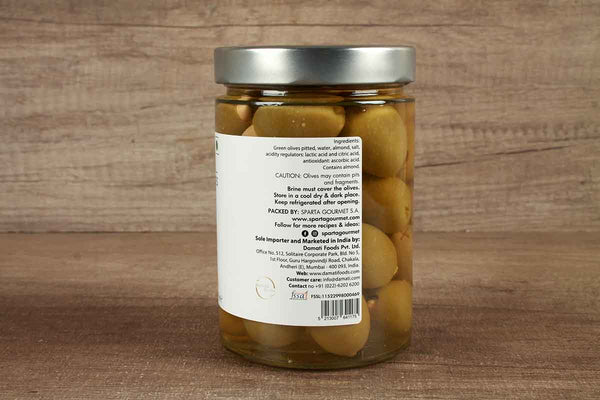 sparta gourmet green olives almond stuffed 310 gm