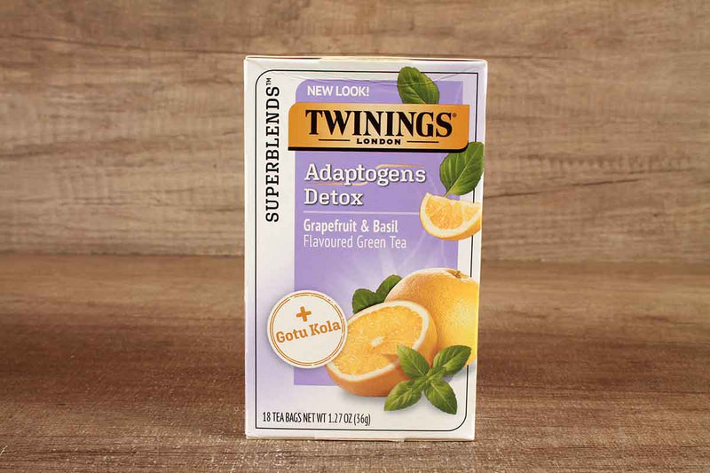 twinings adaptogens detox grapefruit & basil green tea 18 ba