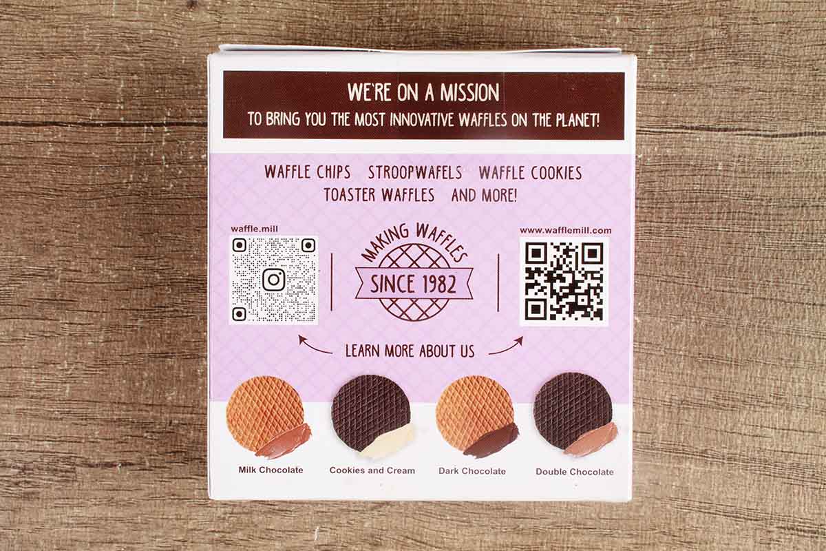 Waffle Mill Dark Chocolate Crumbly & Chocolate Filled Waffle Cookies 70 Gm