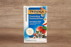 TWININGS UNWINDING PASSIONFLOWER SPICED APPLE & VANILLA GREEN TEA 18 BAGS