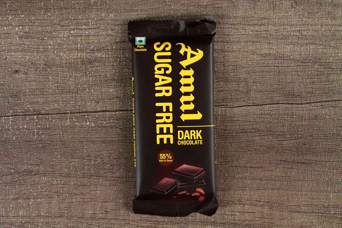 Amul Sugar Free 55% Dark Chocolate 35 Gm Neelam Foodland Mumbai