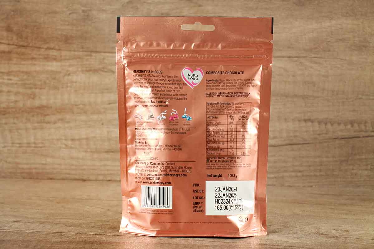 Hersheys Kisses Cashews Chocolate 100.8 Gm