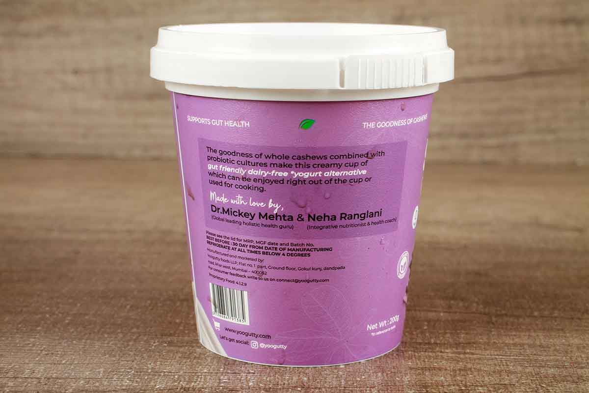 Yogutty Original Plain Unsweetened Cashew Yogurt 200 Gm