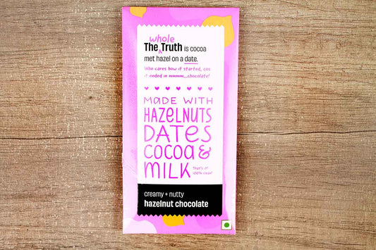 The Whole Truth Hazelnut Dates Cocoa And Milk Creamy Nutty Chocolate 50 Gm