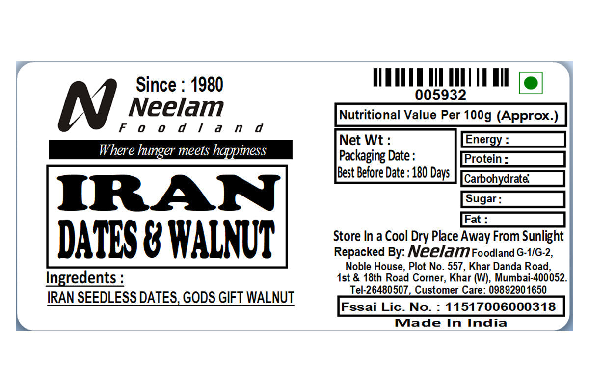 Iran Seedless Dates Walnuts Tray 400 Gm