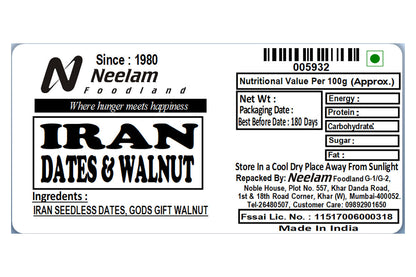 Iran Seedless Dates Walnuts Tray 400 Gm