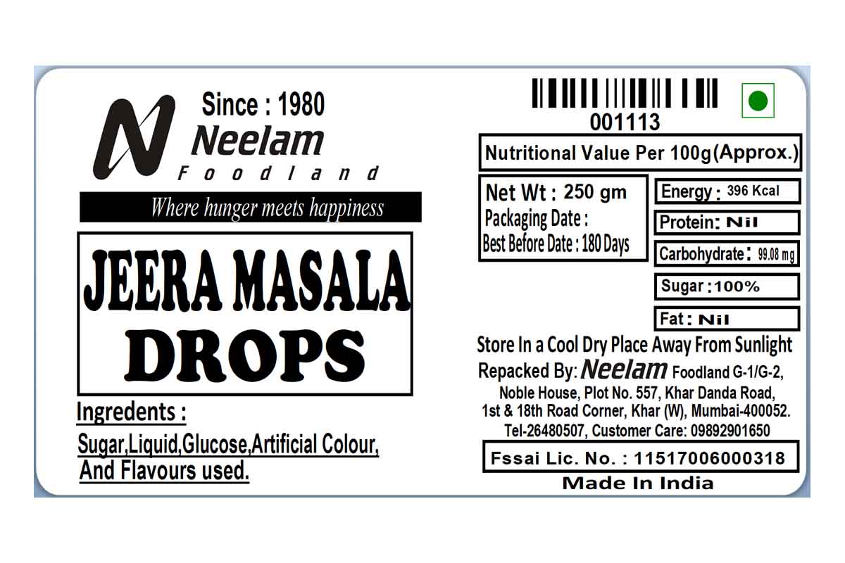 Jeera Masala Drops 250 Gm