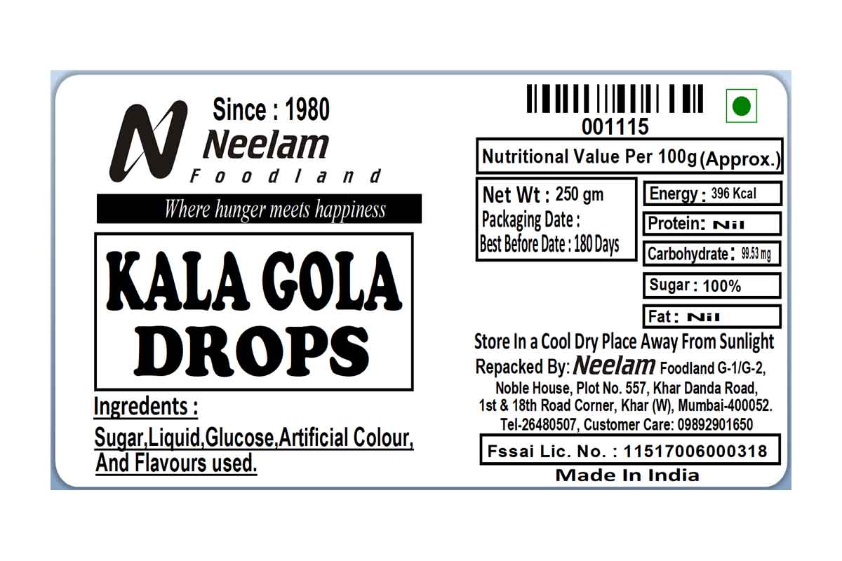 Kala Gola Drops 250 Gm