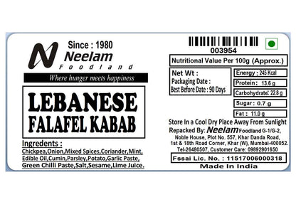 Lebanese Falafel Kabab 146 Gm 10 Pc