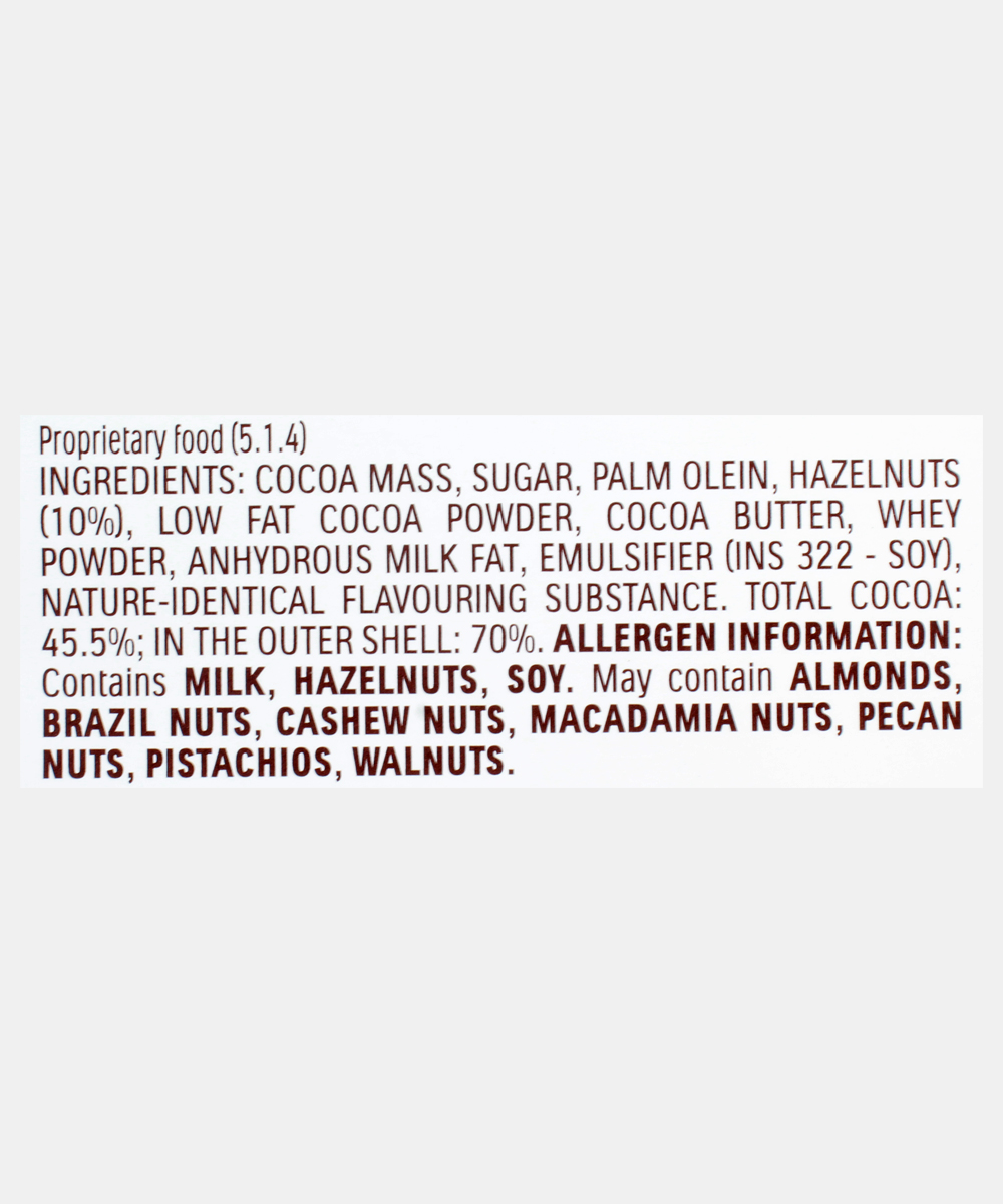 Ferrero Rocher 70% Cocoa Hazelnut Chocolate 90 Gm
