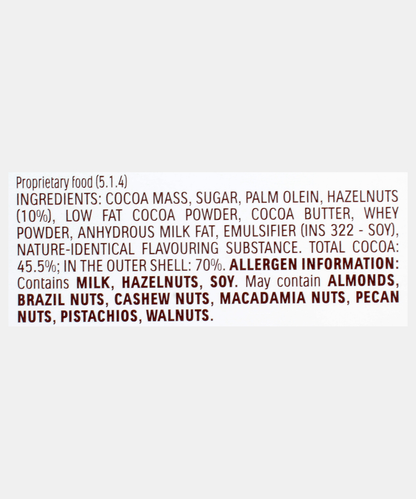 Ferrero Rocher 70% Cocoa Hazelnut Chocolate 90 Gm