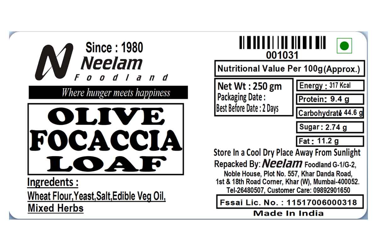 Olive Loaf Bread 250 Gm