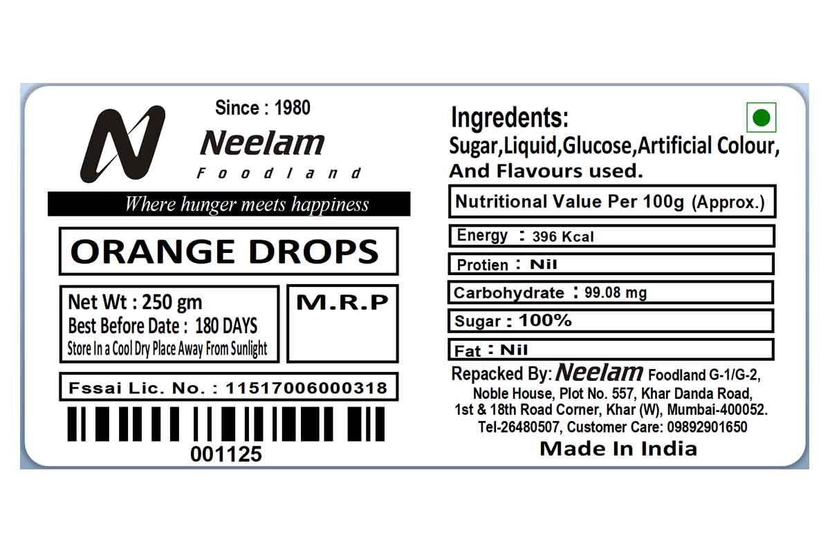 Orange Drops 250 Gm