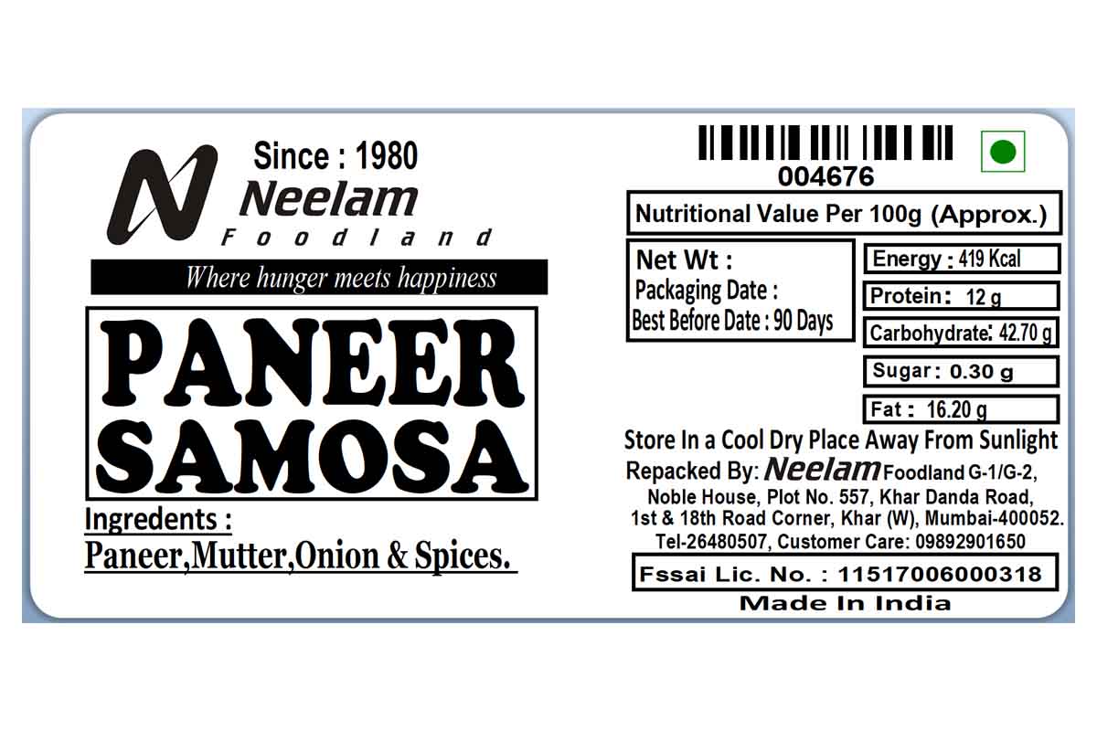 Paneer Samosa 6 Pcs