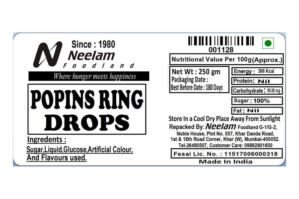 Popins Drop 250 Gm