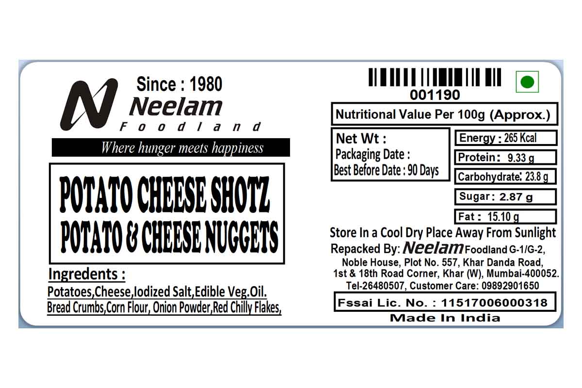 Potato Cheese Shotz Potato & Cheese Nuggets 200 Gm