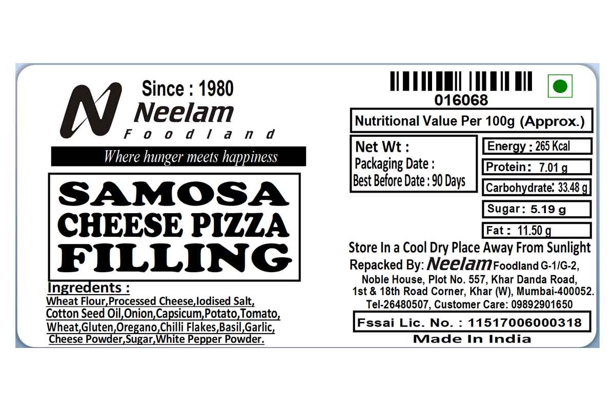 Samosa Cheese Pizza Fill 10Pc