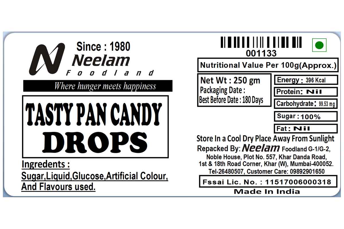 Tasty Pan Candy Drops 250 Gm