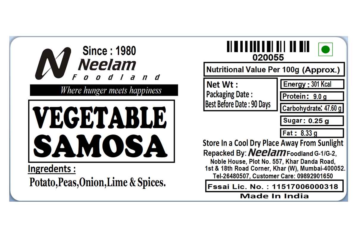 Vegetable Samosa 6 Piece