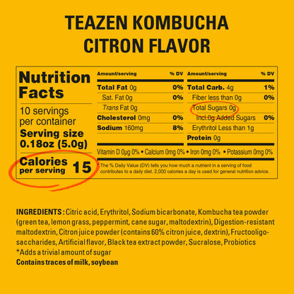 Teazen Sugar Free Citron Kombucha 50 Gm