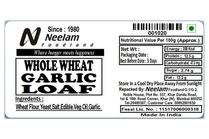 Whole Wheat Garlic Loaf 250 Gm