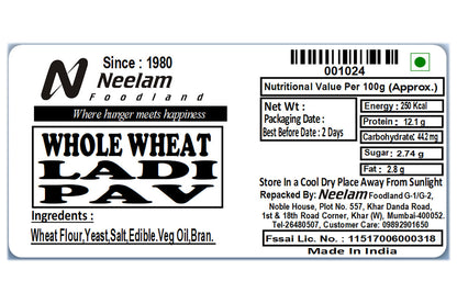 Whole Wheat Ladi Pav 200 Gm
