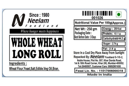 Whole Wheat Long Roll 250 Gm