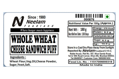 Whole Wheat Cheese Sandwich Puff 180 Gm