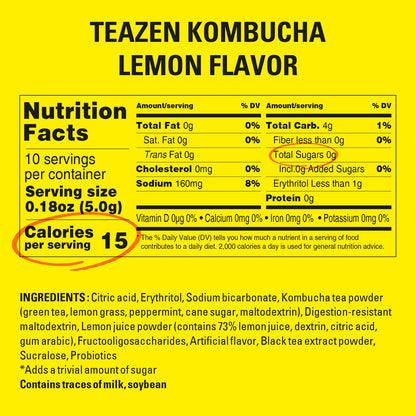 Teazen Sugar Free Lemon Kombucha 50 Gm