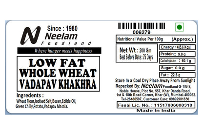 Whole Wheat Vadapav Khakhra 250 Gm
