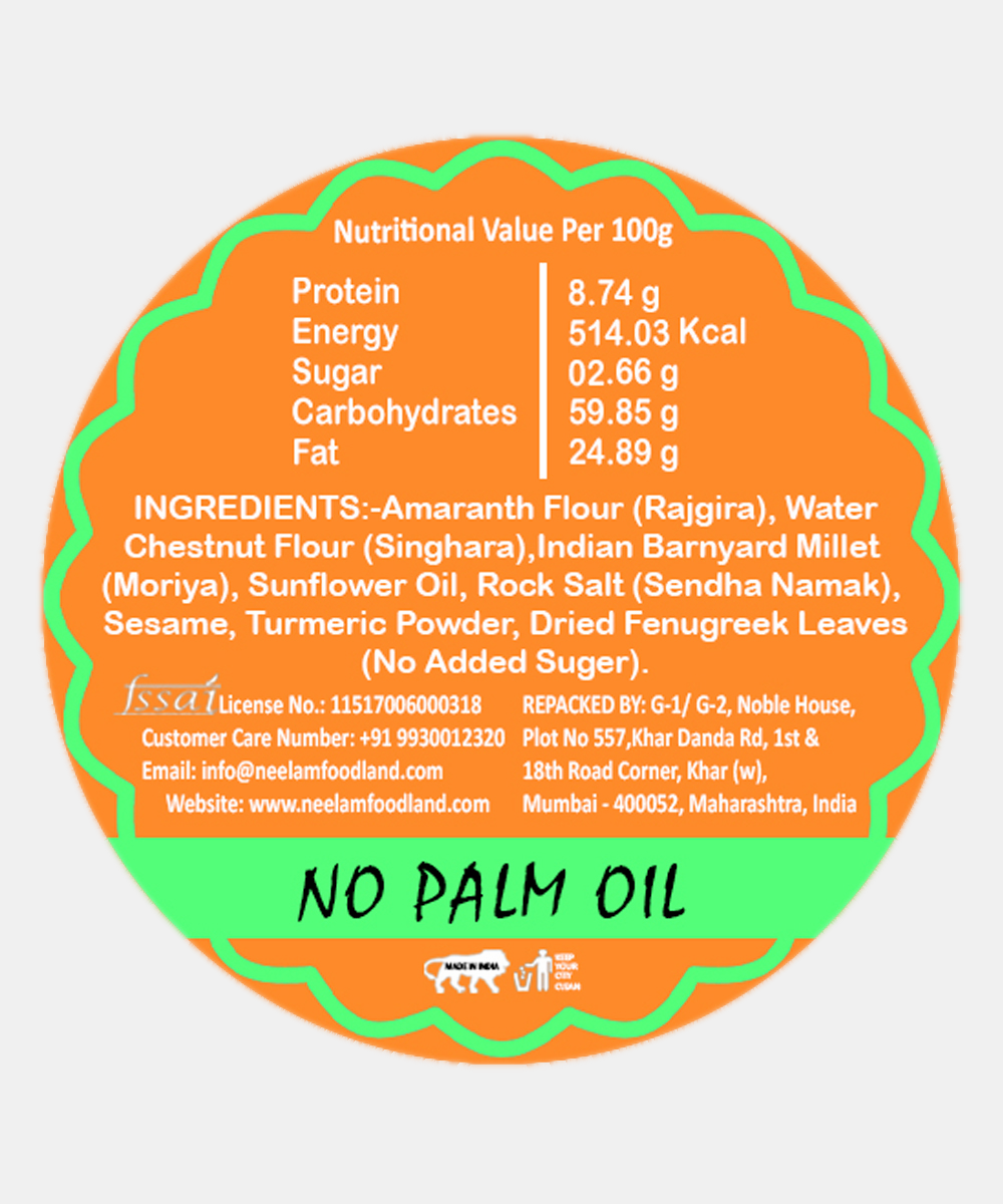 Gluten Free Farali Methi Bhakhri 200 Gm