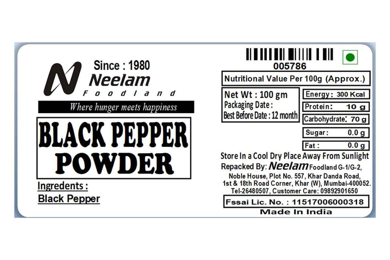 BLACK PEPPER/KALI MIRCH POWDER 100