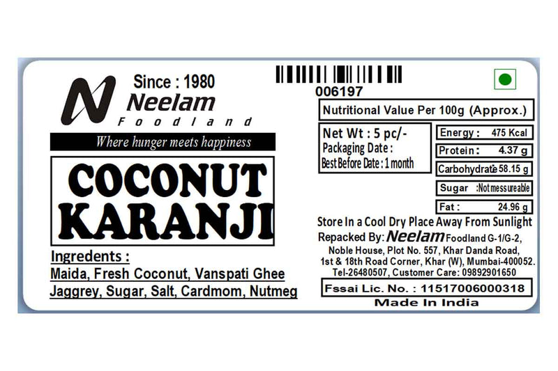 COCONUT KARANJI 5 PC