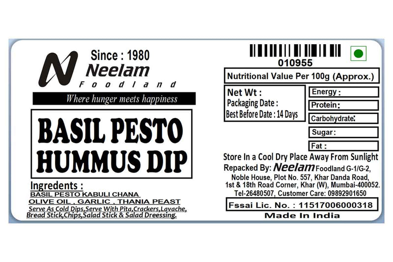 basil pesto hummus dip 200