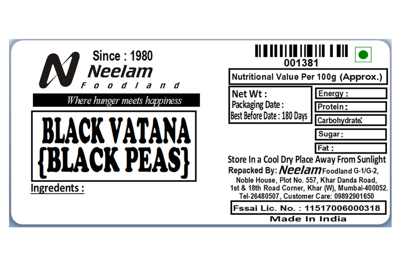 BLACK PEAS/KALE VATANE 500