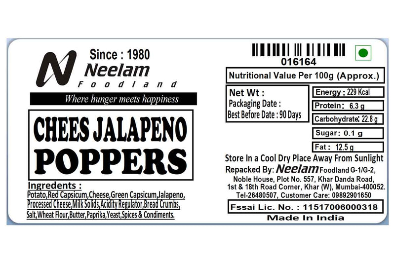 cheesy jalapeno poppers 170 gm 10 pc