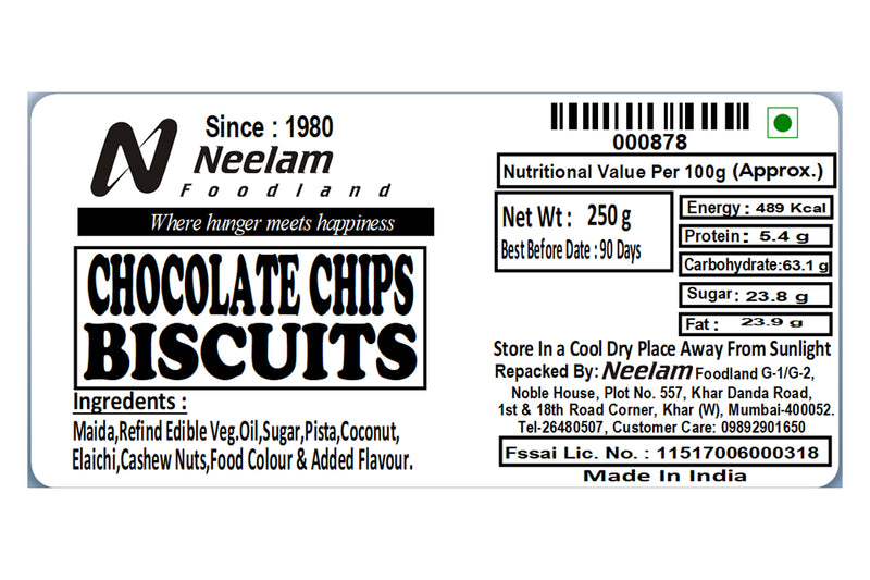 CHOCOLATE CHIPS BISCUITS 200