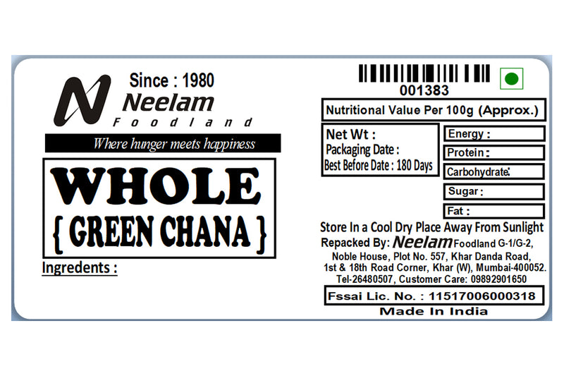 WHOLE GREEN GRAM/HARA CHANA 500