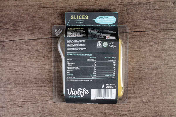 violife 100% vegan cheese slices with herbs 200