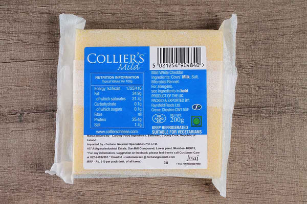 COLLIERS WHITE MILD CHEDDAR CHEESE 200