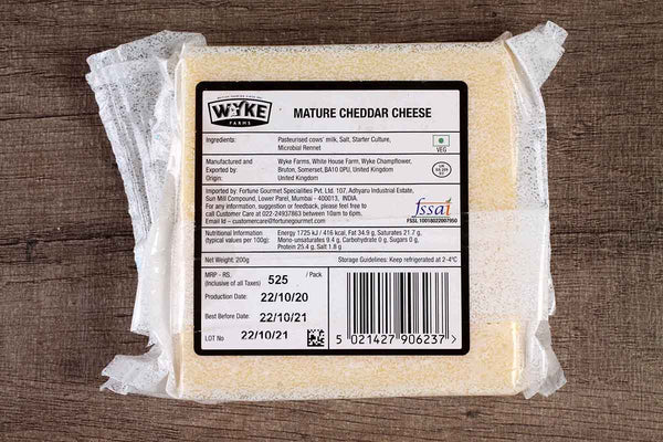 WYKE FARMS MATURE CHEDDAR CHEESE 200