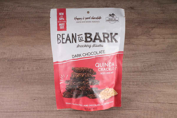 bean to bark quinoa crackle with sea salt dark chocolate 80 gm