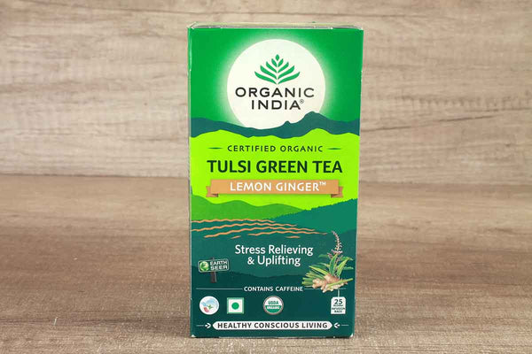 ORGANIC INDIA TULSI LEMON & GINGER GREEN TEA 25 BA