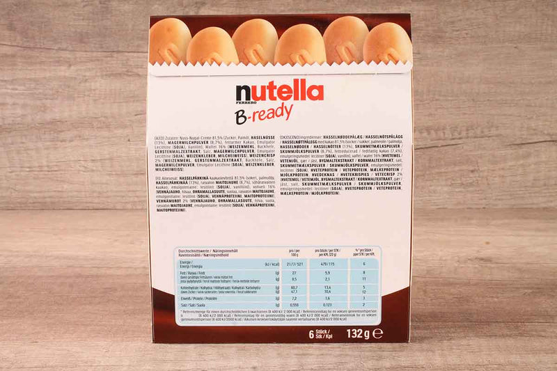 nutella b-ready wafer stick 132