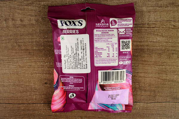 FOXS CRYSTAL CLEAR BERRIES WILDBERRY, RASPBERRY & BLACK CHERRY CANDY 90
