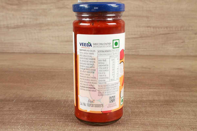 veeba garlic chilli chutney 250